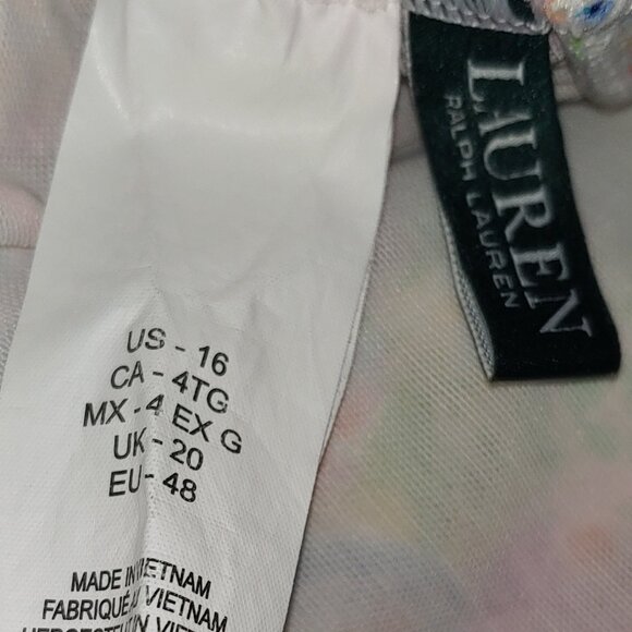 Lauren Ralph Lauren Tankini Top Size 16 Multicolored Paisley Red - Picture 5 of 9